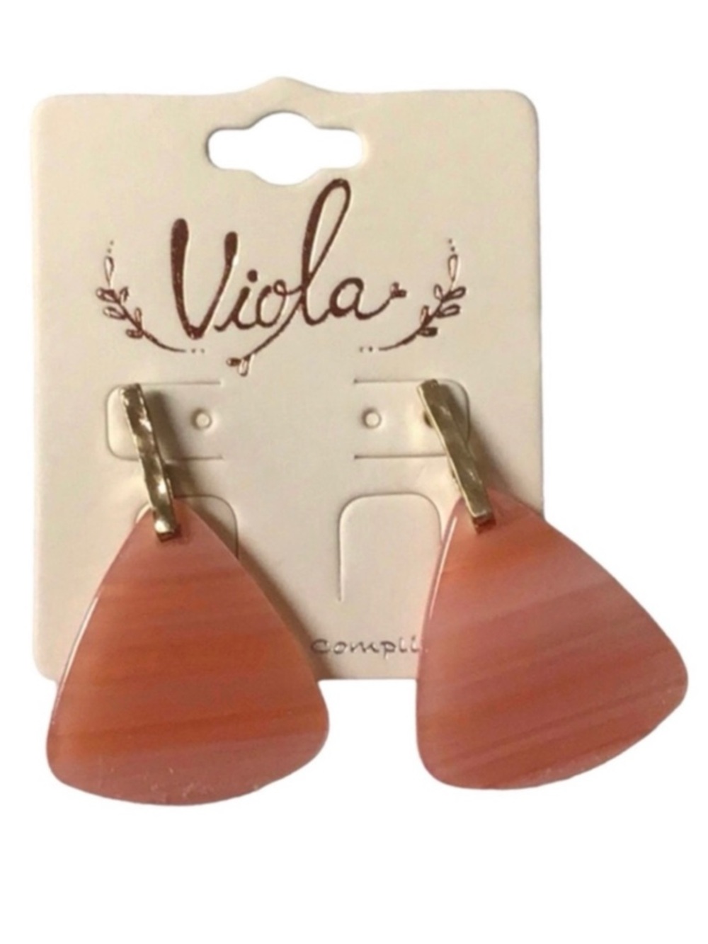Viola Triangle Stud Drop Earrings (NWT)